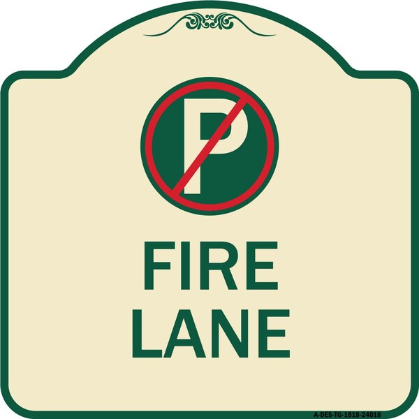 Signmission Fire Lane No Parking Symbol Heavy-Gauge Aluminum Architectural Sign, 18" x 18", TG-1818-24018 A-DES-TG-1818-24018 - main